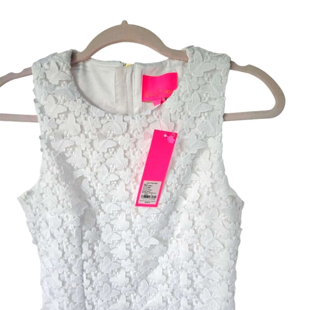 ❤️SPECIAL❤NWT.LILLY PULITZER Mila Shift In Resort White Butterfly Garden 3D Lace - Picture 3 of 14